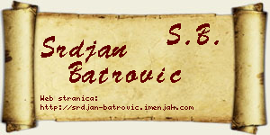 Srđan Batrović vizit kartica